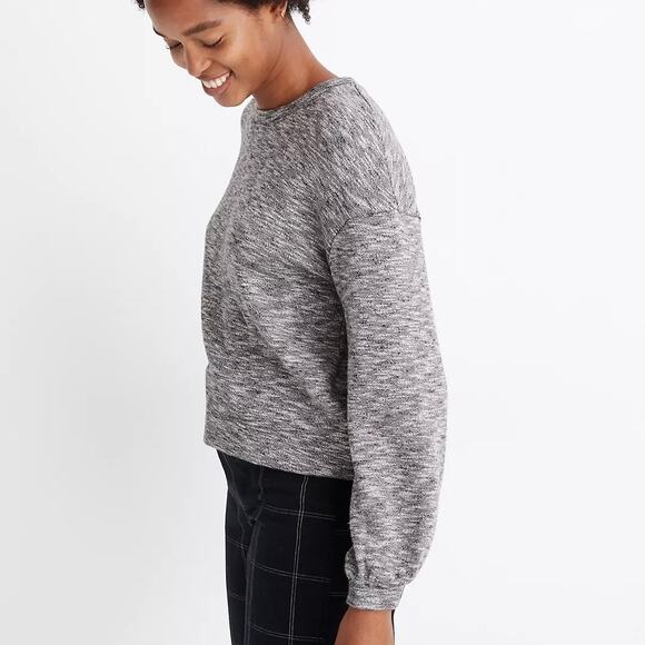 MADEWELL Textured Balloon Sleeve Crewneck Sweatshirt Small S - Picture 8 of 8